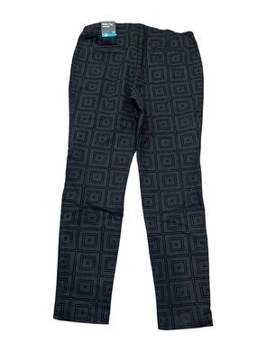 R&L Skinny Leg Comfort Waist Black Geometric Print Womens Pants Size 10